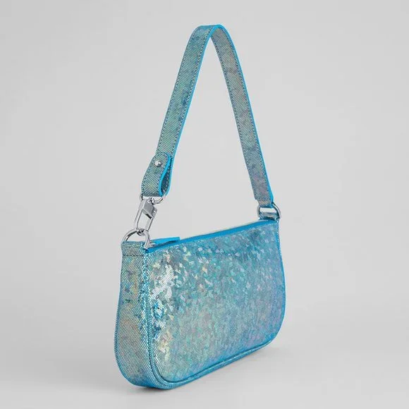 BY FAR | Bags | By Far Rachel Disco Blue Hologram Leather Shoulder 